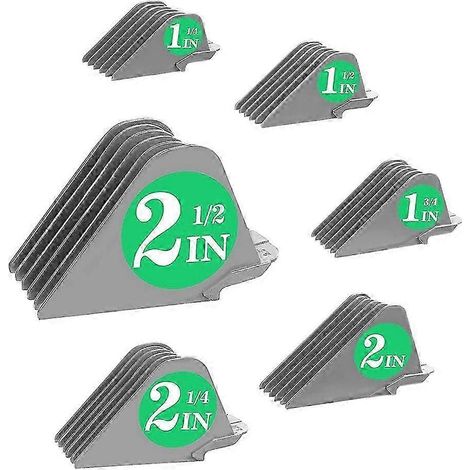 Sabots de tondeuse pour tondeuses à cheveux Wahl 10, 12, 14, 16, 18 et 20 pouces (6 pièces), guides de 2,5 pouces (1/5)