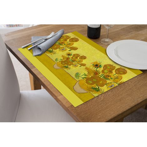 Tovagliette Americane in pvc Set di 2/4/6/8 pz da Tavola Disegno Impressionismo antiscivolo in Vinile anche per Hotels, Bar e Ristoranti 2 Pezzi - Dis996 (1/3)