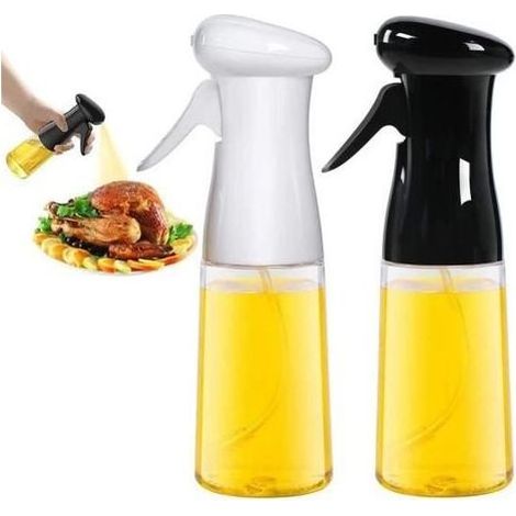 Vaporizador portátil de aceite de oliva y vinagre, accesorio de almacenamiento para cocina, barbacoa, cocción y asados (negro + blanco, 2 unidades) (1/4)