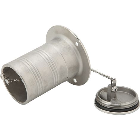 Rechtwinklige Beschläge in Schalenform für den maritimen Einsatz aus Edelstahl 316, geeignet für schlüssellose Deckbetankungsanschlüsse mit 50 mm (2 Zoll) Tankeinfüllstutzen. (1/4)