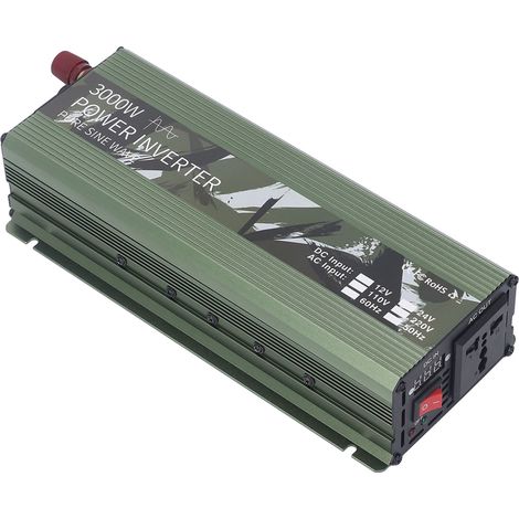 3000W reiner Sinuswellen-Wechselrichter 12V auf 220V, Solarwechselrichter für den Außenbereich mit Kühlventilator, kontinuierliche Stromversorgung für Camping und als Notstromversorgung. (1/5)