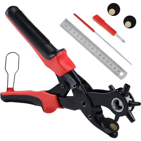 Perforatrice - Cuivre - 6 Tailles De Poinçon Rond Et Ovale - Pour Cuir Selle Toile Carton - 1 Pièce (1/5)