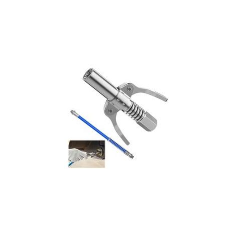 Raccord de Pistolet à Graisse G Coupler avec Tuyau Flexible, Embout Pompe a Graisse Manuelle - Embout Graissage pour Pompe à Graisse - Facile à Installer et Enlever - 1/8" NPT - Robuste et Dura