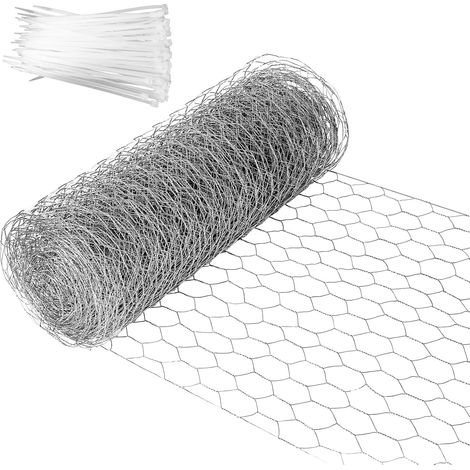 Chicken Fence, Fine Mesh 0.4 x 12 m, Galvanised Metal Wire Mesh with Fine Mesh 6 mm, Fine Metal Mesh Fences for Poultry, Garden, Mosquito Net (1/5)