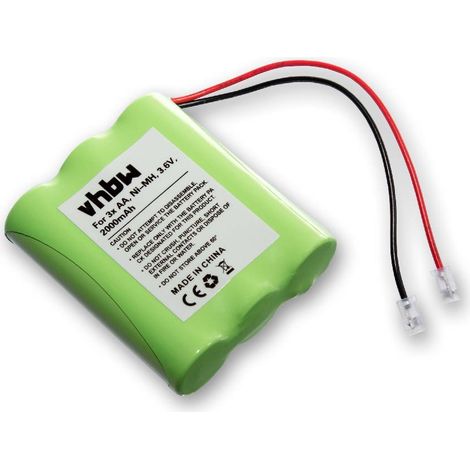 vhbw Batería (pack de 3x AA Mignon) para diversos dispositivos (2000 mAh, 3,6 V, NiMH)