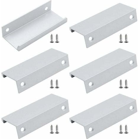 invisible aluminum drawers for cabinets, cabinets and alacenas - Plateados - 80 mm wide - Herrajes para cabinets (1/4)