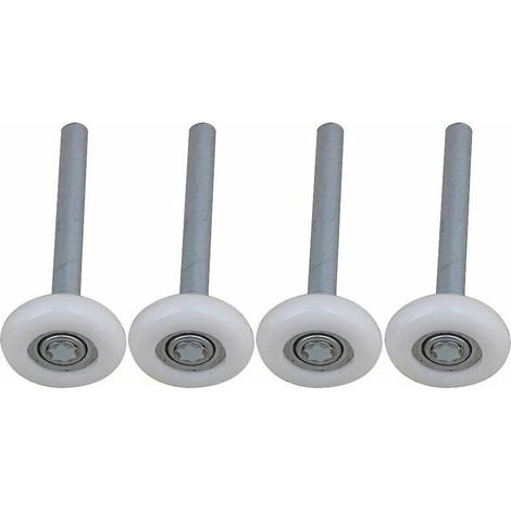 Lot de 4 roulettes de porte de garage en nylon à roulement à billes scellé avec tige de 115 mm (1/5)