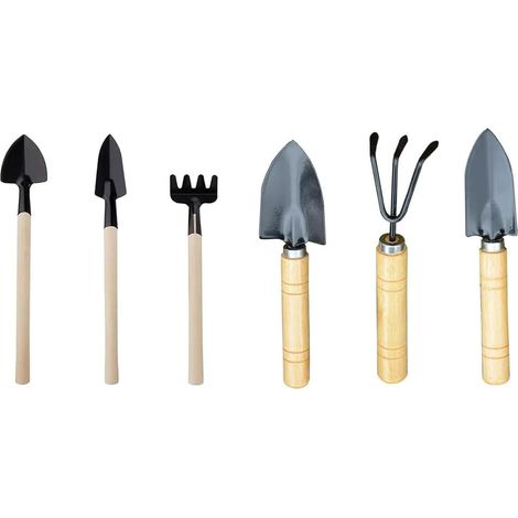 6-teiliges Gartenwerkzeug-Set, ideales Set für Blumenbeet und Balkon, inkl. Blumenkelle, Mini-Gartengeräte für Gartenkübel, Pflanzen und Setzlinge (1/5)