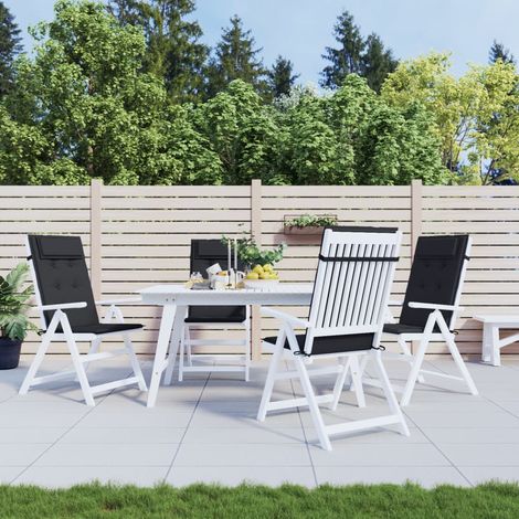 Coussins de chaise,Rembourrés pour chaise à dossier haut lot de 4 noir tissu oxford BGT68368 (1/5)