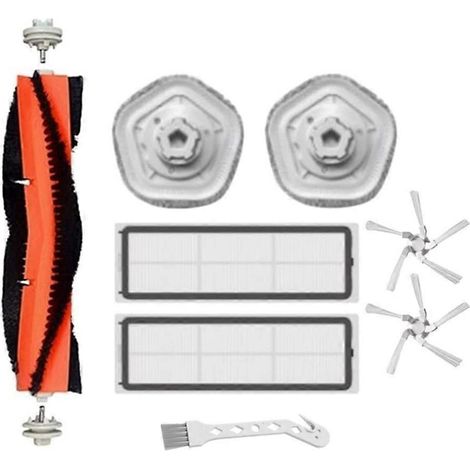 Kit de pièces de rechange pour aspirateur robot Xiaomi Dreame W10 W10 Pro : brosse principale, chiffon de nettoyage.