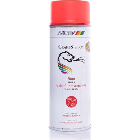 Pintura en aerosol fluorescente roja 400 ml CRAFTS (1/5)
