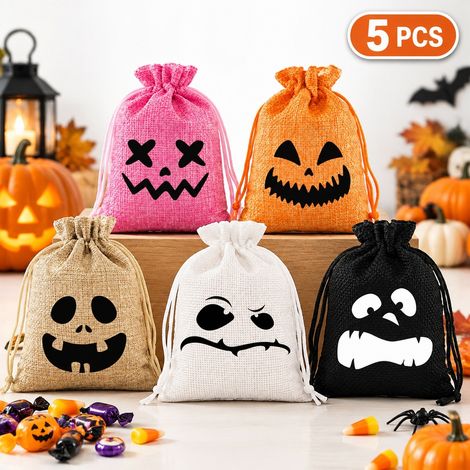 1 Pièce, Sachets Cadeau en Toile de Jute Halloween à Cordons, pour Fêtes, École (1/5)
