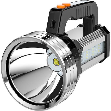 Lampe Torche LED Ultra Puissante Rechargeable, Lampe de Poche Rechargeable 2200mAh, IPX4, Ultra-portable pour Camping, Vélo, Randonnée (1/4)