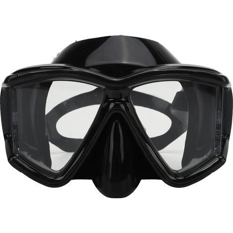 Wasserdichte Schnorchelbrille, beschlagfrei und mit UV-Schutz, aus gehärtetem Glas, für Erwachsene (Männer und Frauen), schwarz.