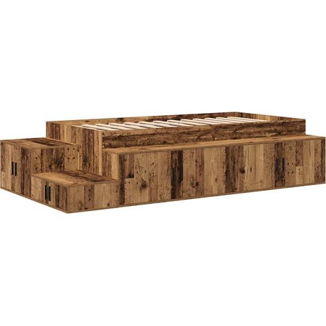 Maison Exclusive - Struttura letto con contenitore con archiviazione Legno vecchio