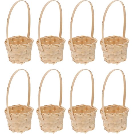 Lot de 8 paniers suspendus en bambou faits main boîtes de (1/5)