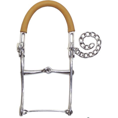 Hackamore avec morsure en acier inoxydable et nasiera recouverte de caoutchouc