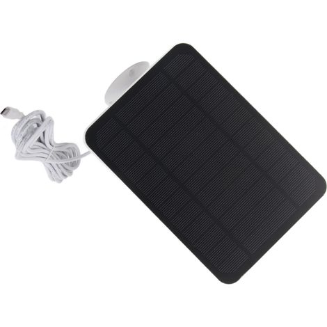 Panneau solaire 4W 5V pour caméras de sécurité Arlo, Ring et Blink, étanche IP65, avec support orientable à 360°, blanc. (1/5)