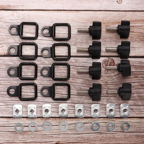 Kit de fixation rapide à vis moletées pour toit rigide, anneaux d'arrimage en D, compatible avec Jeep Wrangler (1/5)