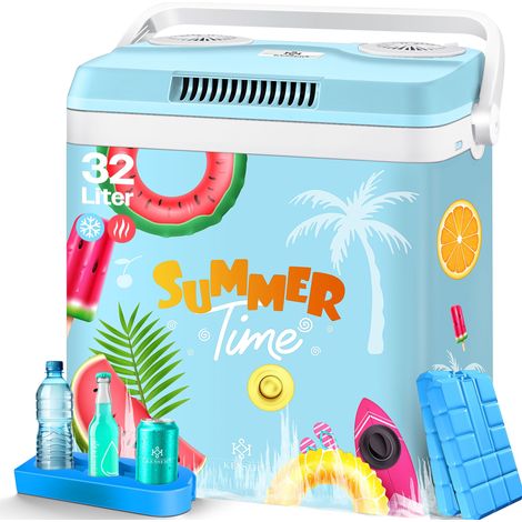 KESSER® Glacière 32 L 12V Prise 230V Mini-réfrigérateur Glacière thermoélectrique 32 litres Multicolore