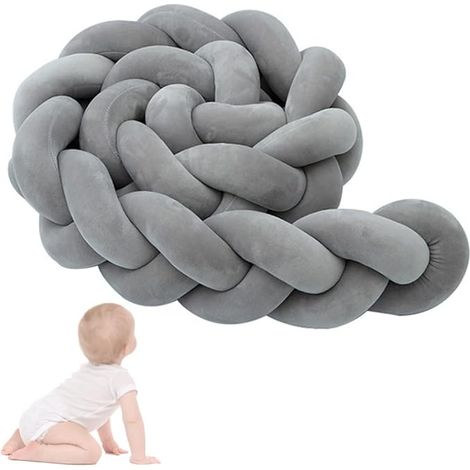 Coussin moelleux à nœud, coussin de positionnement latéral tissé de 2 m, coussin d'allaitement en velours, coussin de rembourrage, coussin de matelas et de canapé (1/3)