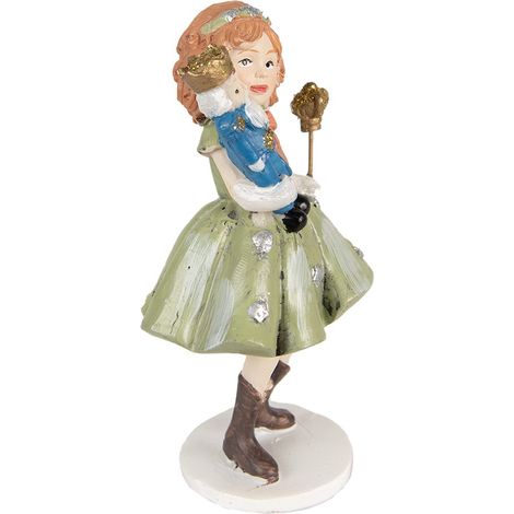 Figurine de Noël Enfant en Polyrésine Vert Décoration de Fête pour Intérieur 12 cm - PANGIVO (1/5)