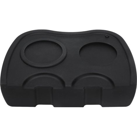 Tapis de Tassage Café Silicone Noir Double Trou - Résistant à la Chaleur, Souple et Durable pour Préparation du Café (1/5)
