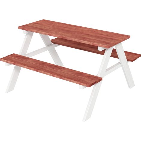 Set Tavolo da Picnic per Bambini 3-8 Anni 89x79x50 cm con Panche in Legno Marrone (1/5)