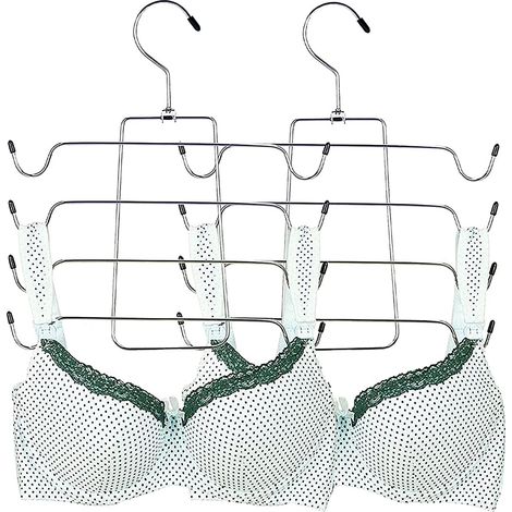 Lot de 2 cintres multicouches pliables pour caracos, foulards, ceintures, maillots de bain, bretelles, cravates et robes. Gain de place. (1/5)