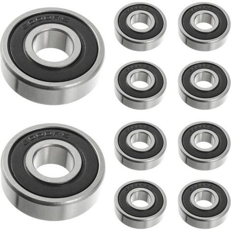 6000 roulements à billes 2RS, 10 mm x 26 mm x 8 mm, roulements à billes à gorge profonde étanches double face (10 pièces) (1/5)