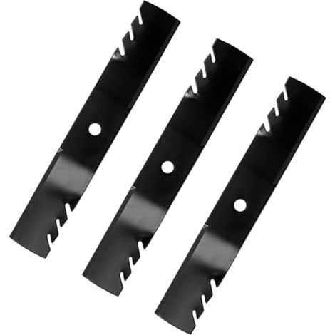 Lot de 3 lames de tondeuse à gazon mulching dentées M143520 - Remplace OEM M145516 M152726 - Compatible avec John Deere Z425 Z445 Z435 X340 X380 - pour tracteur à gazon de 137,2 cm (1/5)