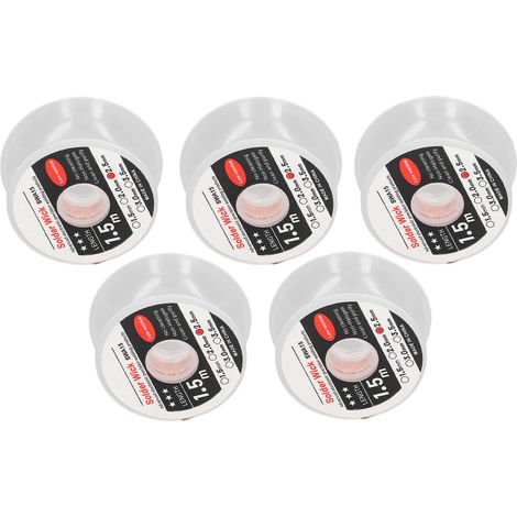 5 tresses à souder pour un soudage précis des composants électroniques, sans nettoyage, résidus minimes, 1,5 mètre, 2,5 mm (1/5)