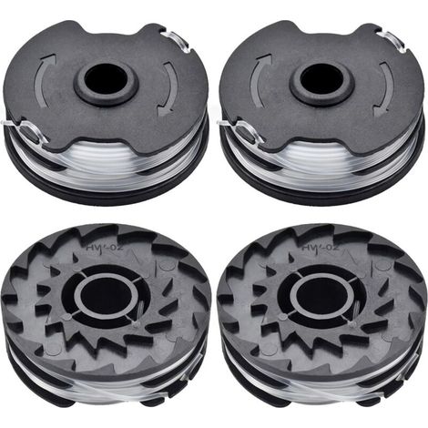 Pack de 4 bobinas de hilo de corte para desbrozadoras Parkside, compatible con los modelos Parkside PRT 20-Li C3 TLP-01, de 1,6 mm de diámetro. (1/4)