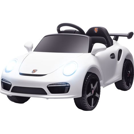 Voiture double moteur roues auxiliaires électrique pour enfants licence RUF CTR 3 Clubsport Télécommande, blanches (1/5)