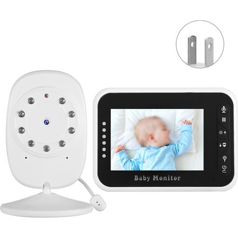 Caméra de surveillance numérique sans fil 3,5 pouces avec vision nocturne infrarouge, moniteur bébé, prise 100‑240V (1/5)