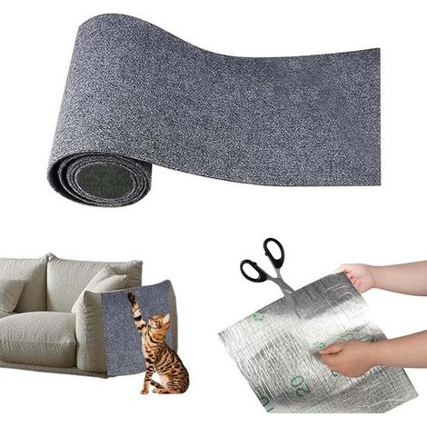 Alfombrilla rascadora autoadhesiva para gatos,tabla rascadora de pared,protección contra arañazos para sofá,40 x 200 cm,gris oscuro (1/5)
