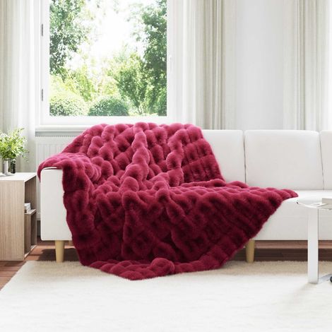 Rutschfeste Decke aus Kunstkaninchenfell Olite 4 pcs Polyester