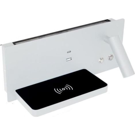 Applique Lampada Letto Parete Ricarica Wireless Bianca Luce Naturale FD-27B (1/5)