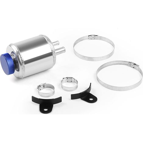 Applicable Universal Aluminum Fuel Cell Surge Tank Power Steering Tank Oil Catch Can Tank Power Steering Fluid Reservoir Tank With Clamps Kit (1/5)
