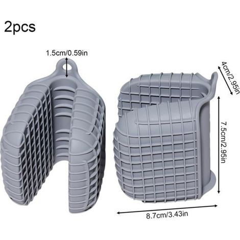 2 Paires De Gants De Four Résistants À La Chaleur Avec Prise Antidérapante Pour Manipuler Plaques De Cuisson Et Grilles De Grill (1/4)