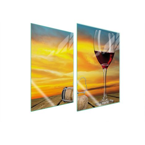 PLAQUE DE PROTECTION EN VERRE POUR CUISINE 2x35x52 VIN (1/5)