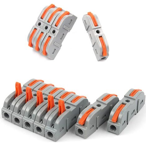20 Quick Wire Connectors – Grey, Insulated Terminals, Easy Electrical Installation (1/2)