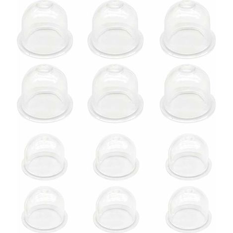 DEESSE SHOP - Lot de 12 pompes à ampoule d'amorçage blanches 19 mm et 22 mm pour tondeuse à gazon, haie, scie à essence, ampoule d'amorçage de carburant de ventilateur (1/5)