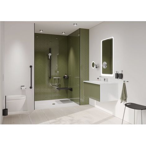 HEWI System 900 Porte-papier toilette 900.21.00060 DC en Inox, revêtement par poudre, noir mat profond (1/2)