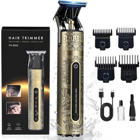 Neptune – Professioneller Barttrimmer – Klinge aus Keramik und Edelstahl – Wasserdicht nach IPX6 – USB-C-Ladeanschluss – 4 magnetische Aufsätze (1,5–6 mm) (1/5)