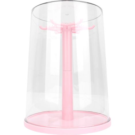 [Vitrine für Figuren und Miniaturen] 360° drehbare, transparente Vitrine aus ABS/PET, zum Sammeln – 22 x 29 x 18 cm, Rosa (1/5)