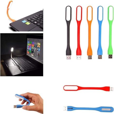 8-Pièce Lampe LED USB, Mini Lumière USB Flexible, Lampe Clavier pour Ordinateur Portable/PC, Lampe de Lecture USB, Petite Lampe de Livre, 8 Couleurs (1/3)