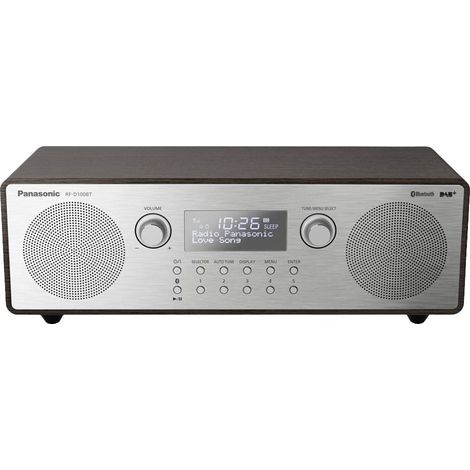 Panasonic RF-D100BTEGT Radio de table FM, DAB+ AUX, Bluetooth, DAB+, FM fonction réveil argent, marr (1/4)