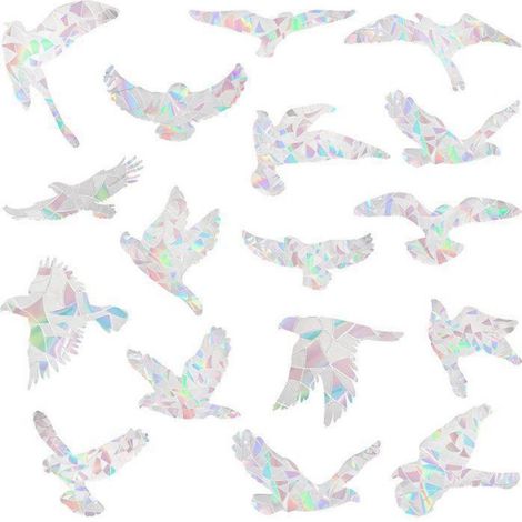 20 autocollants pour fenêtres - Protection contre les oiseaux - PVC - Couleur - Statique - Décoration pour vitres (1/4)