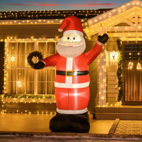 Père Noël Gonflable 248 cm Décoration de Noël pour Extérieur avec Lumières LED, Gonfleur et Accessoires de Montage (1/5)